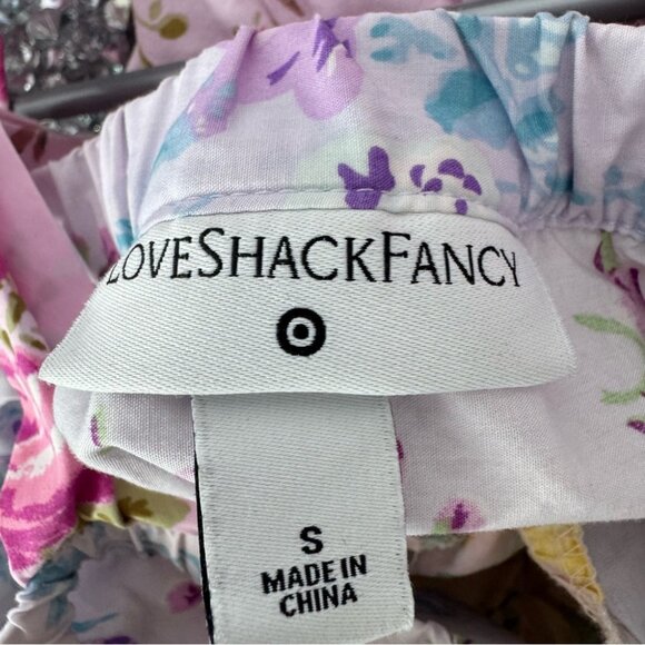 Love shack fancy dress tiered pastel floral ruffle frilly tie up straps cute - Picture 5 of 7